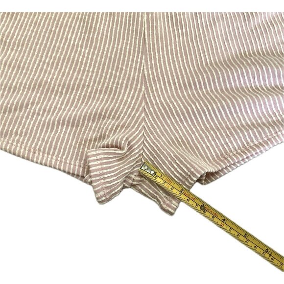 Caution to the Wind Anthropologie Striped Tank Shorts  Dress Pink White Sz M - Picture 6 of 9